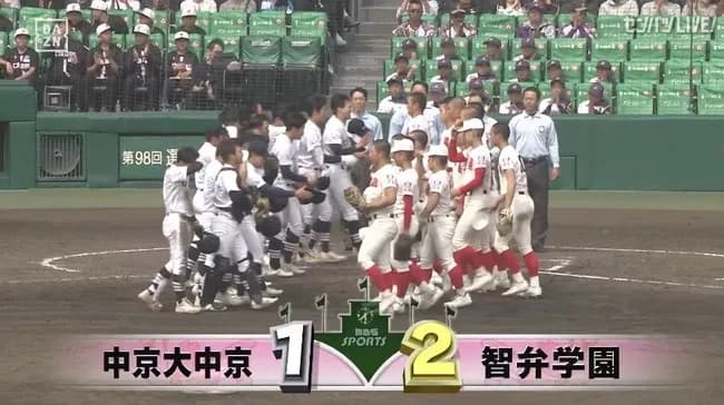 【センバツ】智弁学園が逆転勝ちで10年ぶり決勝進出！ 中京大中京を破る 8回逢坂がV打 エース杉本9回137球1失点完投 馬場井同点打
