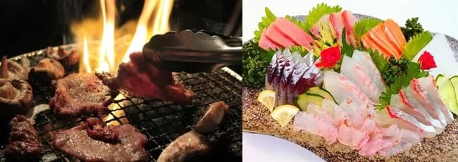 「肉一生食べ放題」VS「魚一生食べ放題」