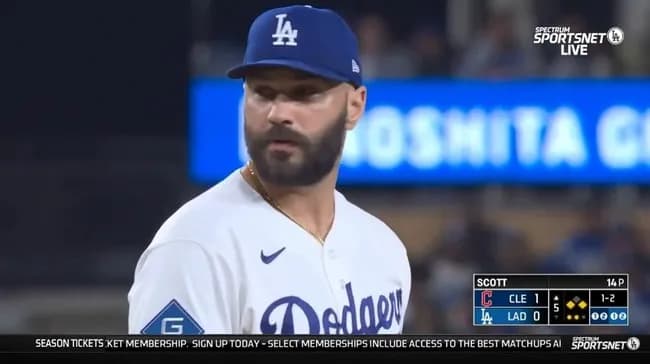 ドジャース　タナー・スコット、無死一三塁のピンチを無失点に抑える！！！！！！！！！！！！！！