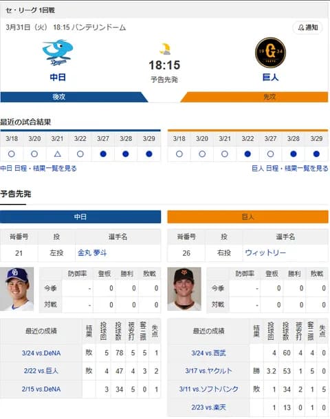 【ドラゴンズ実況】3/31 中日vs巨人（バンテリンD）18:15～【中継:東海TV Jスポ2 DAZN】