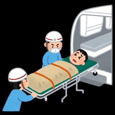 昨夜睡眠薬をオーバードーズしてたわい今朝から救急車で運ばれ今帰宅中