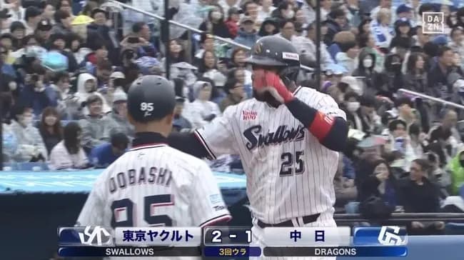 【ヤクルト対中日2回戦】ヤクルト・サンタナ、中日・櫻井から第2号勝ち越しソロホームラン！！！！！！！！！！！！！！！！
