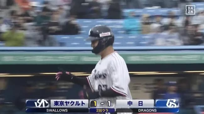 【ヤクルト対中日2回戦】ヤクルト・伊藤琉偉、中日・櫻井から第2号同点ソロホームラン！！！！！！！！！！！！！！！！