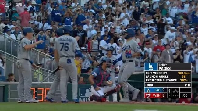 ドジャース・パヘス、二試合連発第3号3ランホームラン！リードを7点に広げる！！！！！！！！！！！！！！