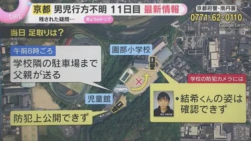 【画像】行方不明の小6男児、防犯カメラに一切映っておらずガチで未解決事件入りしそう・・・・・・・・・