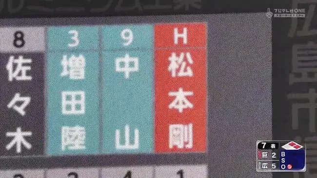 阿部慎之助「代打！松本剛！」　球場「ｻﾞﾜ･･･」