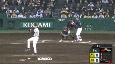 【阪神対ヤクルト2回戦】ヤクルト、初回1アウト三塁から古賀優大の犠牲フライで1点先制！！！！！