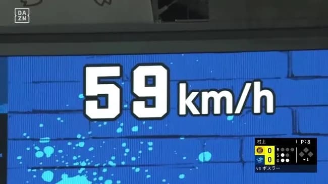 【中日対阪神1回戦】阪神・村上の59km/hのスローボール、ストライク！！！！！！