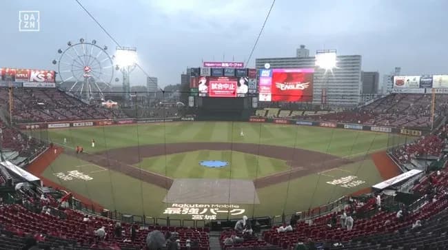 楽天、オリックス戦は雨天中止　振替試合は未定