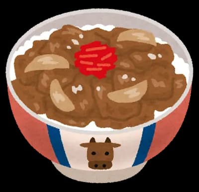 牛丼一杯1000kcal←ふむ 1日の摂取カロリー目安2000kcal←これ