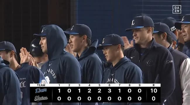 【ロッテ対西武7回戦】西武がロッテに20安打10得点大勝！4度目の完封勝ち ネビン先制V打＆1号 佐藤爽7回零封プロ初登板初白星 滝澤＆柘植＆平沢猛打賞