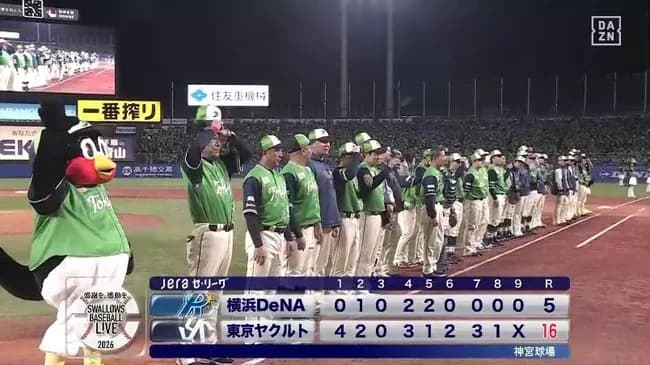 【ヤクルト対DeNA6回戦】ヤクルトが今季最多20安打16得点で連敗ストップ！ 今季DeNA6戦全勝 丸山和がサイクル安打 岩田1号2ラン&5安打 サンタナセトップタイ7号 松本健3勝目