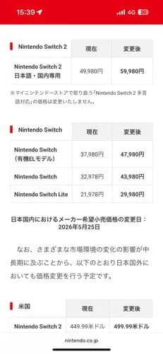 【悲報】Switch2さん、ガチで1万円の値上げをかましてしまうｗｗｗｗｗｗｗｗｗｗ