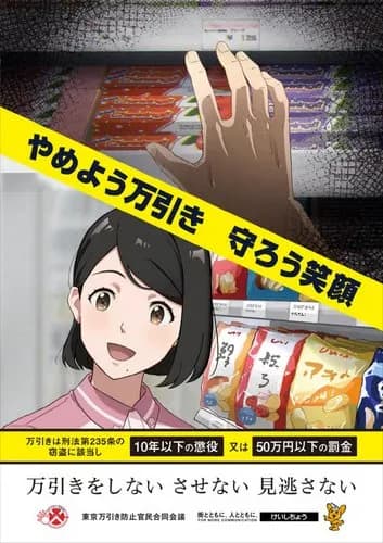 【悲報】警視庁さん、万引き防止ポスターをAI生成でつくってしまうｗｗｗｗｗｗｗｗｗｗ