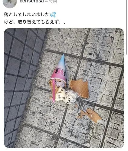 【悲報】サーティワンさん、アイスを落としてしまった女の子に塩対応する企業だった・・・・・・・・・