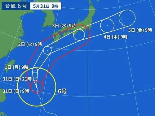 【悲報】台風6号さんの進路、ほぼ決まってしまうｗｗｗｗｗｗｗｗｗｗ