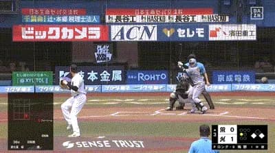 【ロッテ対阪神3回戦】阪神、３回表無死一三塁から梅野の併殺打の間に三塁ランナーが生還し同点に追いつく！！！