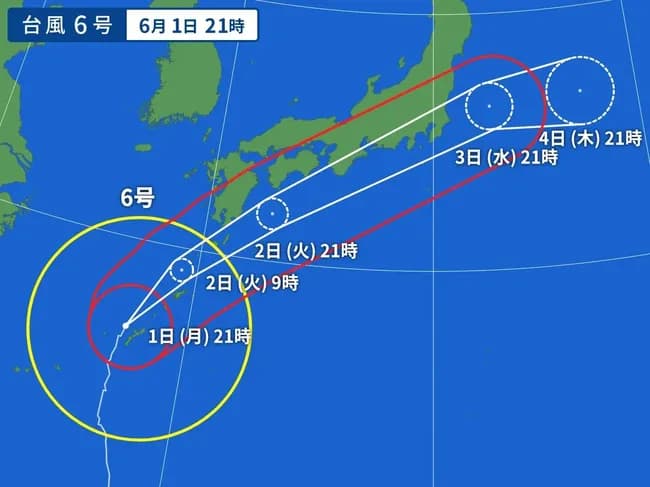 【画像】台風6号のルート、ほぼ確定ｗｗｗｗｗｗｗｗ