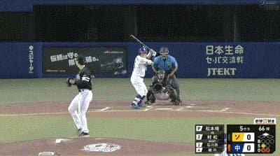 【中日対ソフトバンク2回戦】中日、５回裏２アウト二塁から村松のタイムリーで先制！！！！！！！！！！！！！