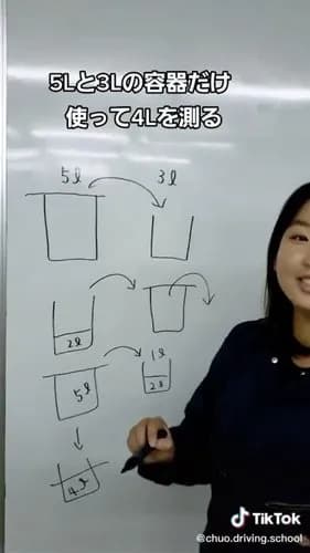 【急募】3ガロンと5ガロンの容器で4ガロン測る方法ｗｗｗｗｗｗｗｗｗｗ