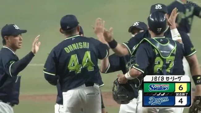 【中日対ヤクルト13回戦】ヤクルトが6-4で中日との延長戦を制す!赤羽が延長12回2死二塁から決勝2ラン&8回には同点打!中日は逆転負けで今季ワーストタイ借金9