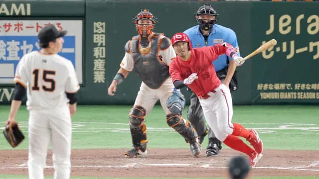 カープ菊池〝大勢攻略〟逆転2点タイムリー!奨成4号同点弾!ドラ2柳之介5回1失点!中崎島内0封!ハーン完璧締めで劇的逆転勝ち!【広島3-2巨人/試合結果】