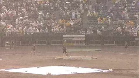 ロッテvsソフトバンク、雷ゴロゴロ&雨が降り始め試合中断