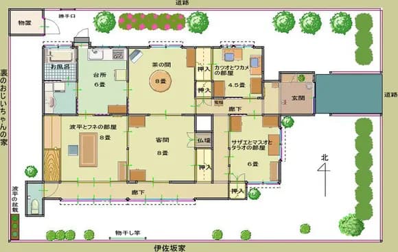 【変な家】 サザエさん一家の間取りに、ひとつおかしいところがあるwwwww