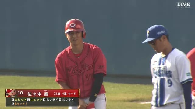 広島・ドラ3勝田、ドラ1平川、ドラ1佐々木泰がトリプル猛打賞wwwwww