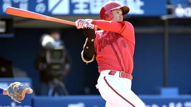 カープドラ3勝田成、1号2ランホームラン!猛打賞4打点4出塁!!