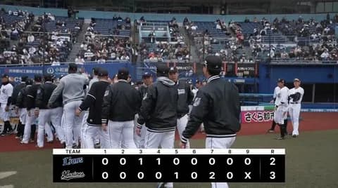 3月13日 ロッテ3-2西武 先発毛利が4回2失点、藤原が4安打2打点と大暴れで逆転勝利!