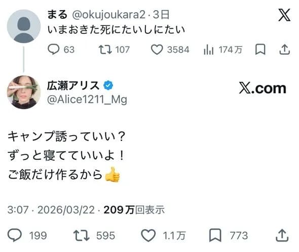 【悲報】広瀬アリスさん、SNSで立て続けに炎上