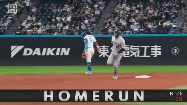 【日本ハム対ロッテ2回戦】ロッテ・ソト、日本ハム・北山から第2号先制3ランホームラン!!!!!!!!!!!!!!!